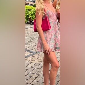 Pink Paisley Mini Dress